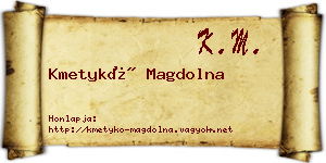 Kmetykó Magdolna névjegykártya