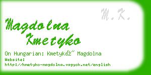 magdolna kmetyko business card